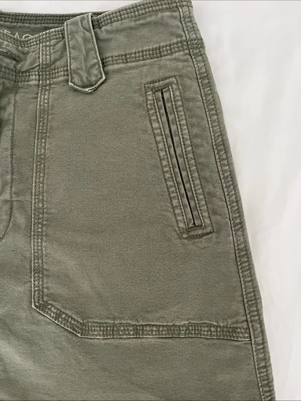 American Eagle Outfitters Olive Utility Mini Skirt with Front Pockets - Image 2