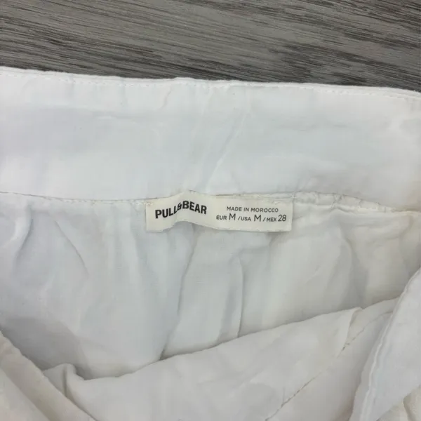 Pull&Bear Crisp White linen Bubble Skirt Size M - Image 3