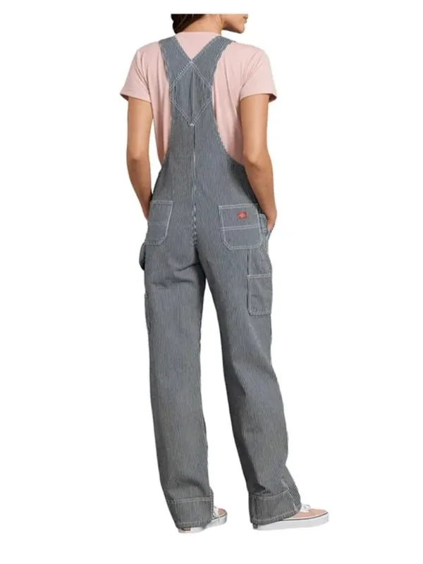 NWT Dickies Relaxed Fit Bib Overalls Rinsed Hickory Stripe Blue White Cotton XS - Image 5