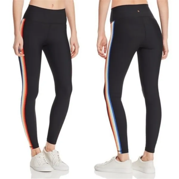 Spiritual Gangster Black Rainbow Sparkle Shimmer Zipper High Rise Legging Pants - Image 2