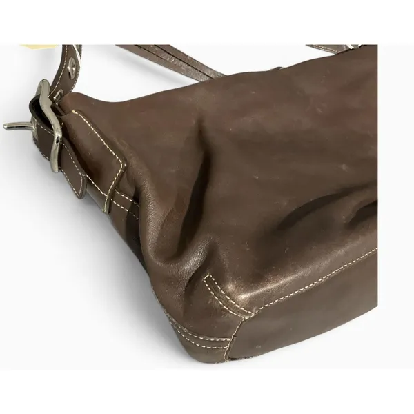 Vintage Coach Legacy East West 1417 Brown Leather Shoulder Bag Y2K Tassel - Image 5