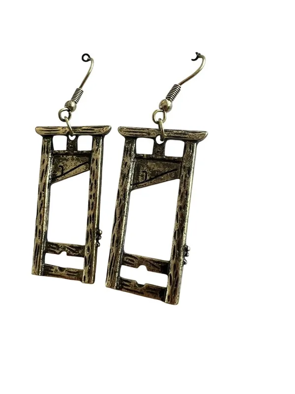 GUILLOTINE Halloween Horror Movie Scary Drop Earrings NEW - Image 3