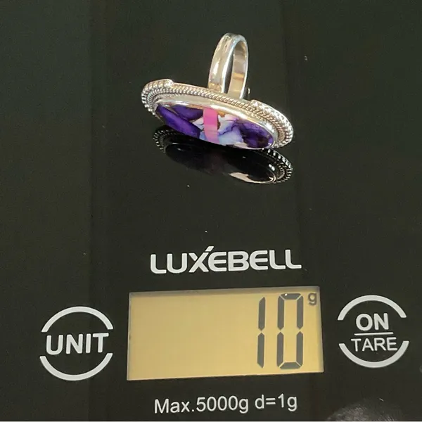 Purple Mojave & Opal With 925 Sterling Silver Ring Size 8 - Image 3