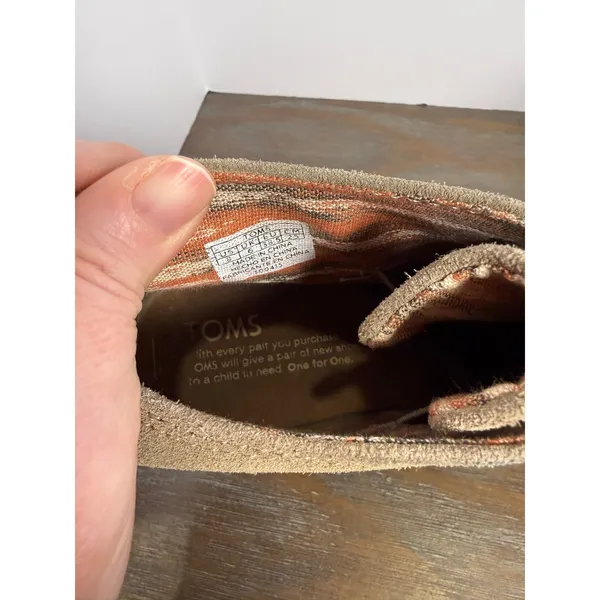 TOMS Taupe Suede‎ Desert Wedge Booties Lace-Up Boho Casual Size 8 - Image 10