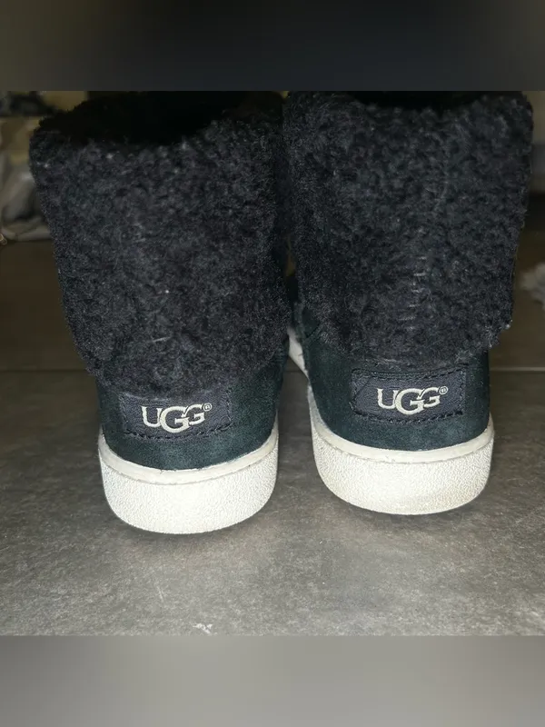 UGG Mika Black Suede Slip On Winter Cuffed Sneaker Snow Boots Womens Shoe Size 8 - Image 9