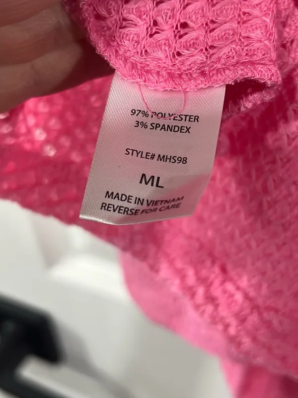 Andree By unit waffle knit top in Pink - Image 7