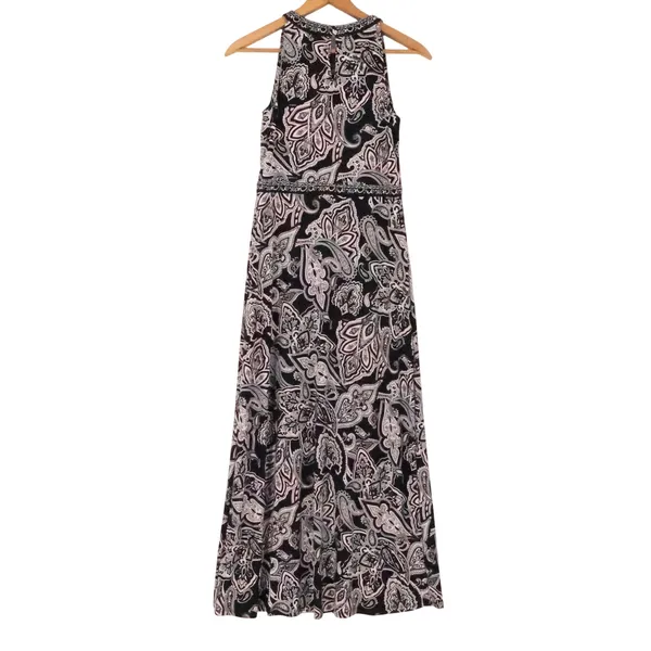 INC Paisley Sleeveless Maxi Dress Womens‎ Size M Black Pink Boho Vacation Resort - Image 4