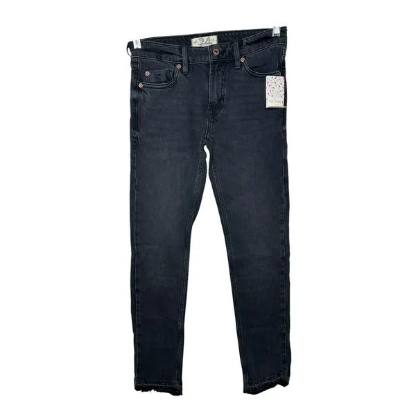 Free People NWT Raw High Rise Jeggings Skinny Jeans Washed Black Size 24 NWT - Image 2