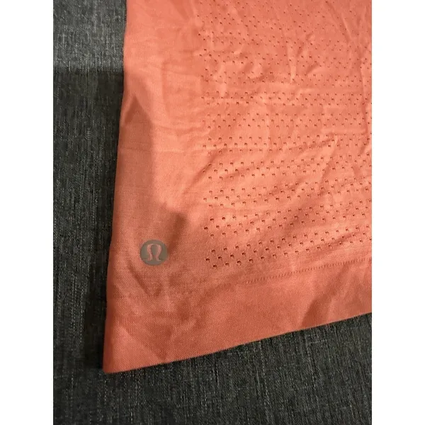 Lululemon Breeze By Short Sleeve Top Coral Perforated Athleisure Women Sz S/M - Image 8