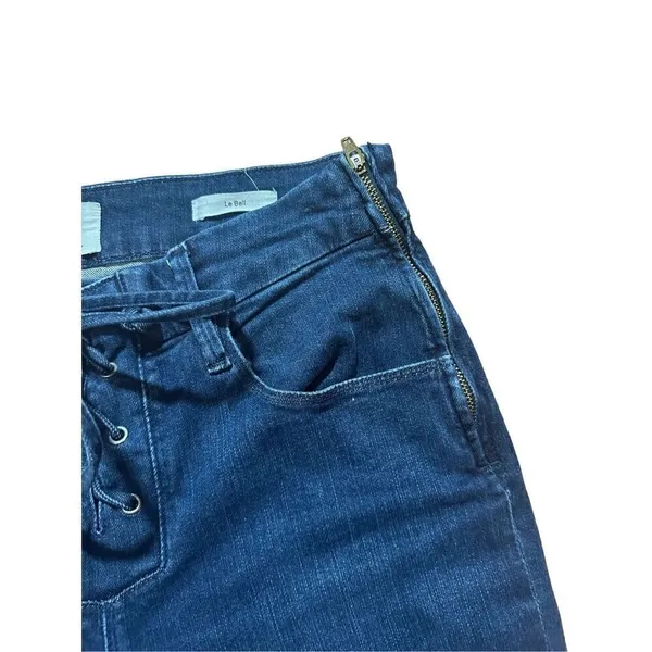 Frame Le Bell Lace‎ Up Jean In Hayworth High Waist Cropped Flare Jeans Sz 27 - Image 9
