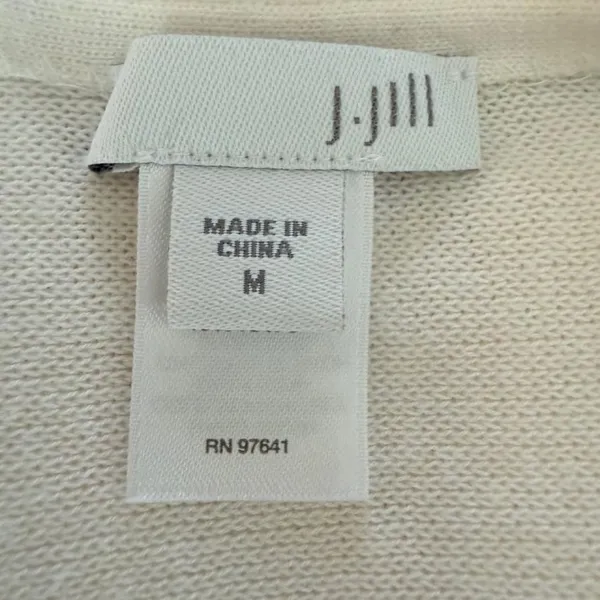 J.Jill Ivory Open Front Knit Cardigan Sweater Size Medium - Image 8