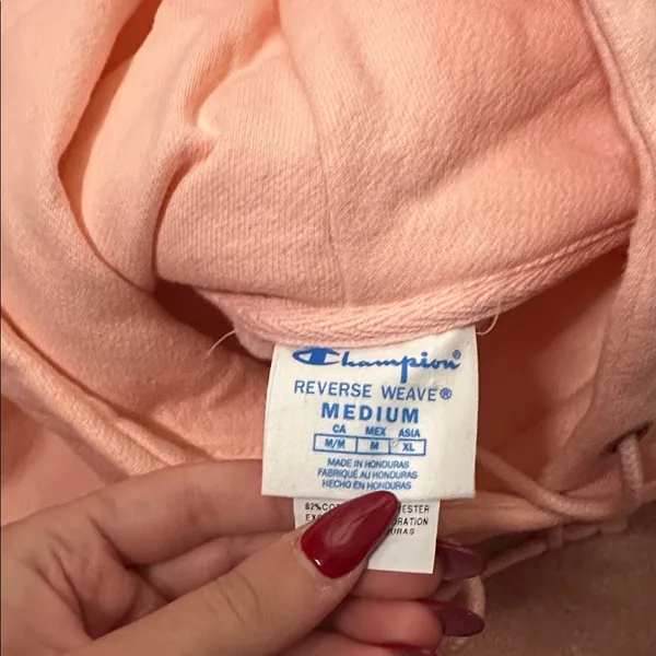 Champion Pink Cropped Hoodie - Image 7