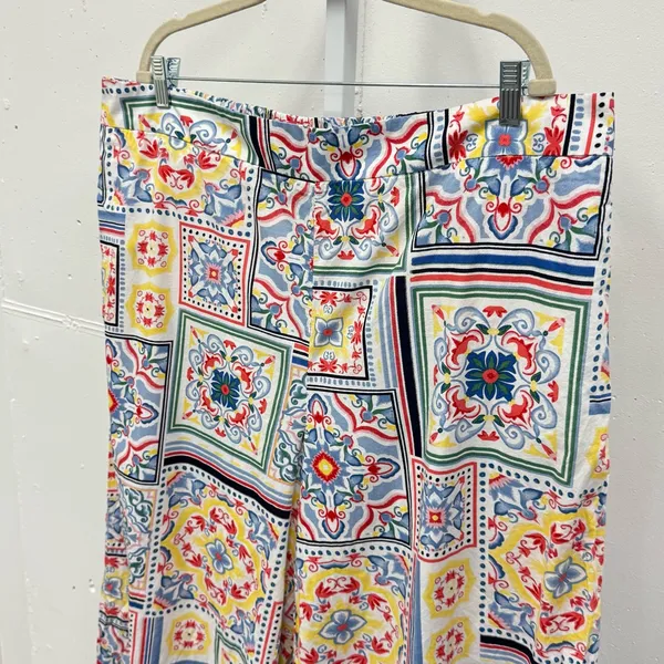 Eloquii Women’s Boho Mosaic Print Cotton Wide Leg Cropped Pull On Pants‎ Sz 20 - Image 6
