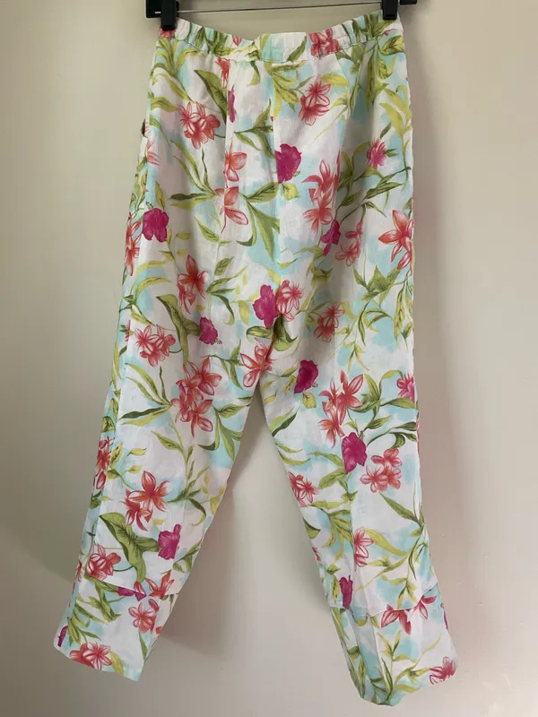 Dandy Worldwide Linen tropical capri pants Hawaiian pockets - Image 5