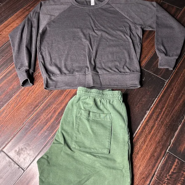 Terry cotton drawstring sweatpants & long sleeve sweatshirt Los Angeles Apparel - Image 2