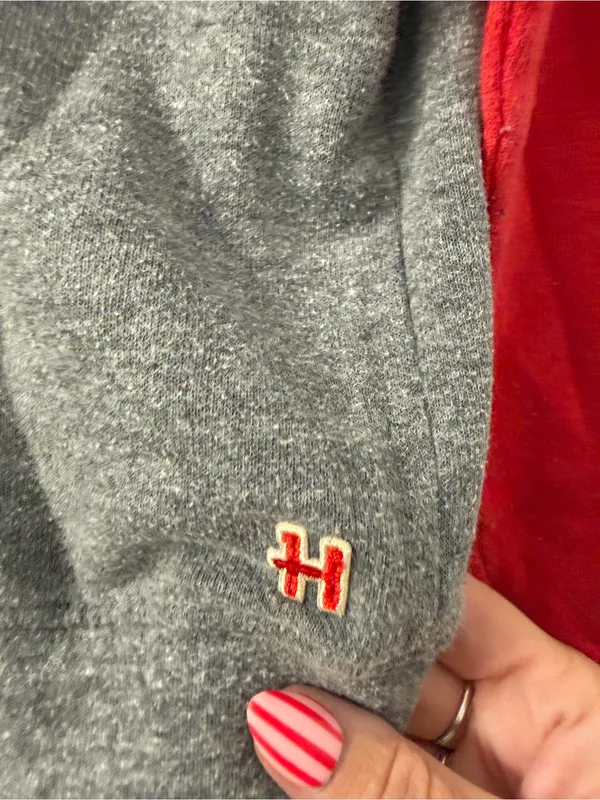 HOMAGE Gray Pullover Sweatshirt with Red Raglan Sleeves - Image 3