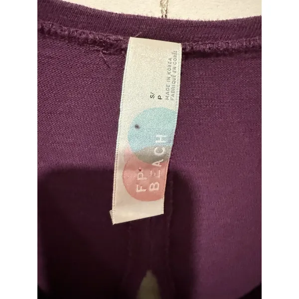 Free People Beach Andrina Maxi Dress Sz S Eggplant Purple Boho Coastal Side Slit - Image 6