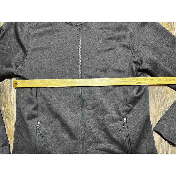 The North Face Womens Large Full Zip Softshell Fleece Jacket Heathered Dark Gray - Image 4