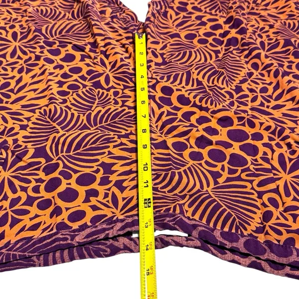 Sundance Orange Purple‎ Floral Abstract Print Pull on Pants Coastal Lagenlook M - Image 11
