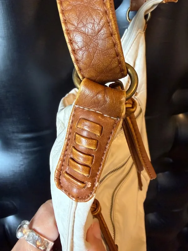 💋💋💋3 for 12$💋💋💋Women's Bueno CreamCrossbody Bag with Brown Tassel Accents - Image 3
