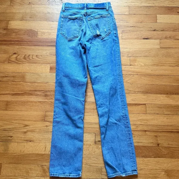 ABERCROMBIE & FITCH 90’s Ultra High‎ Rise Curve Love Asymmetrical Jeans size 24 - Image 2
