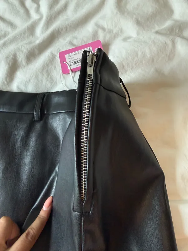 Edikted Black Leather Mini Skort - Image 6