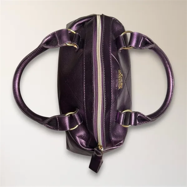 Victoria's Secret Y2K Metallic Purple Quilted Satchel Handbag‎ McBling Retro Bag - Image 5