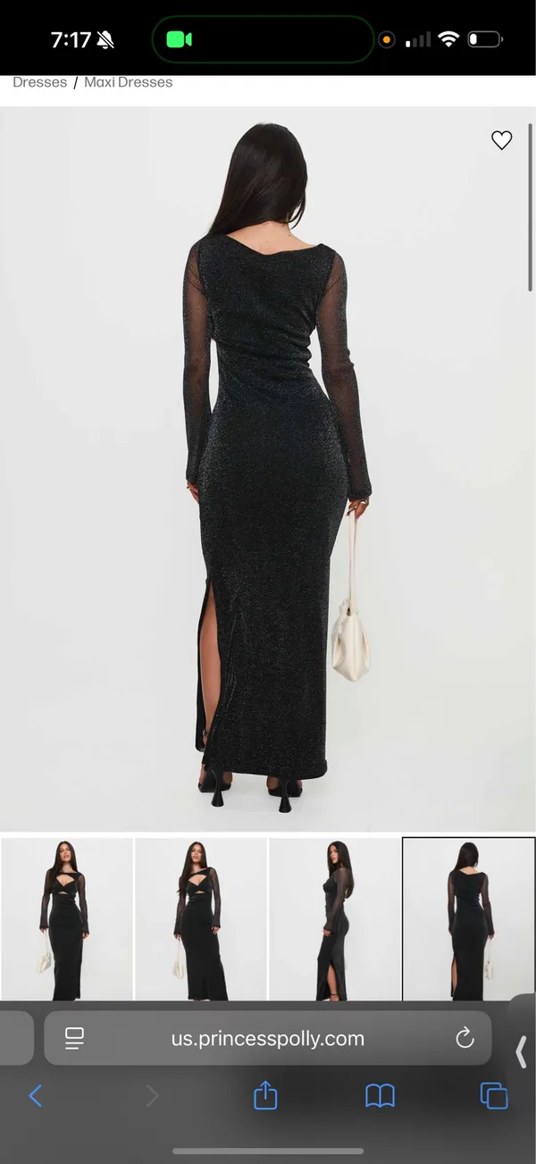 Black Glitter Princess Polly Dress - Image 2