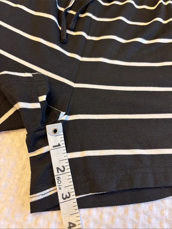 NEW! ANRABESS Size LARGE Black & White Striped Shorts Romper Short Sleeve - Image 13