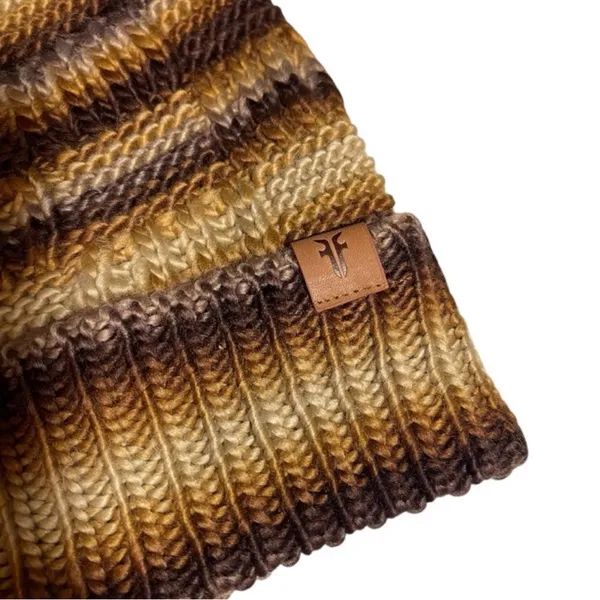 Frye Space Dye Knit Brown Cuff Winter Beanie NWT - Image 2