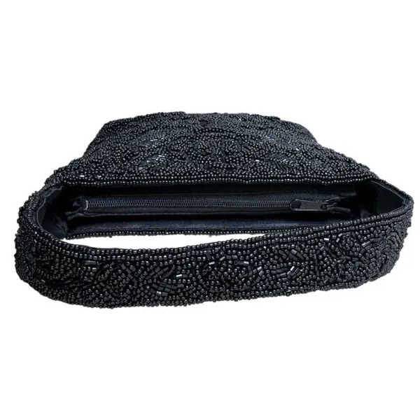 Vintage La Regale Black Beaded Evening Handbag - Image 2