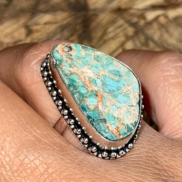 Blue Sea Sediment Jasper Emperor Ring 7 1/4 - Image 9