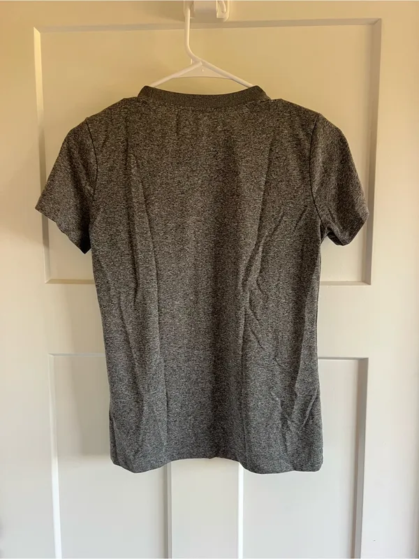 Nike Women's Heather Gray Short Sleeve Performance Tee - Image 3