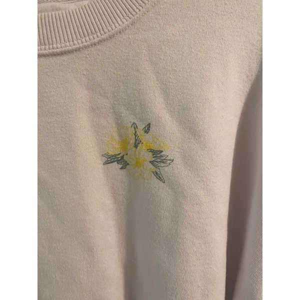 Women's American Eagle Light Pink Floral Pacific Coast USA Sweatshirt Size Small - Image 3