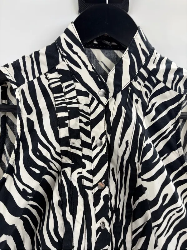 Express Y2K 2000s 00s club party cami tank zebra print going out top sz medium - Image 3