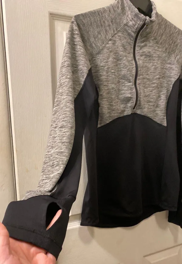Reebok Womens Athletic Running Stretch Quarter Zip Jacket - Image 3
