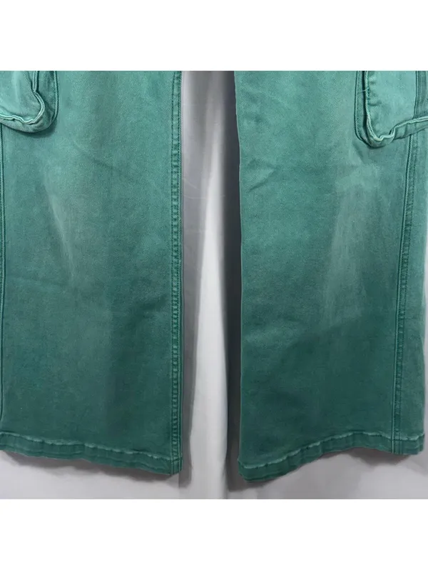 Risen Jeans Women’s Cargo Wide Leg Pants Size 9/29 Green Stretch Denim - Image 4