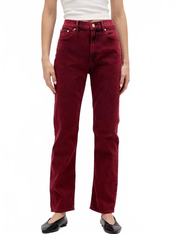 Gap High Rise '90s Slim Straight Jeans NWT Red Delicious 28R - Image 2