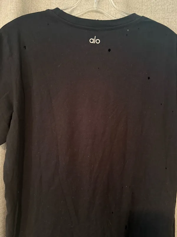 Alo Yoga | Distressed Black Tee | S  - Image 6