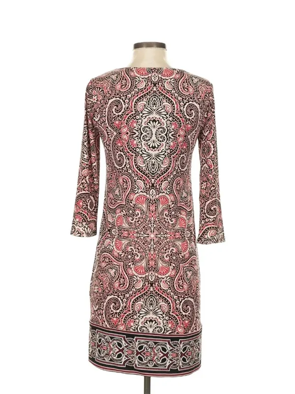White House Black Market Dress XXS Paisley Autumn Wedding Guest Black Red - Image 3