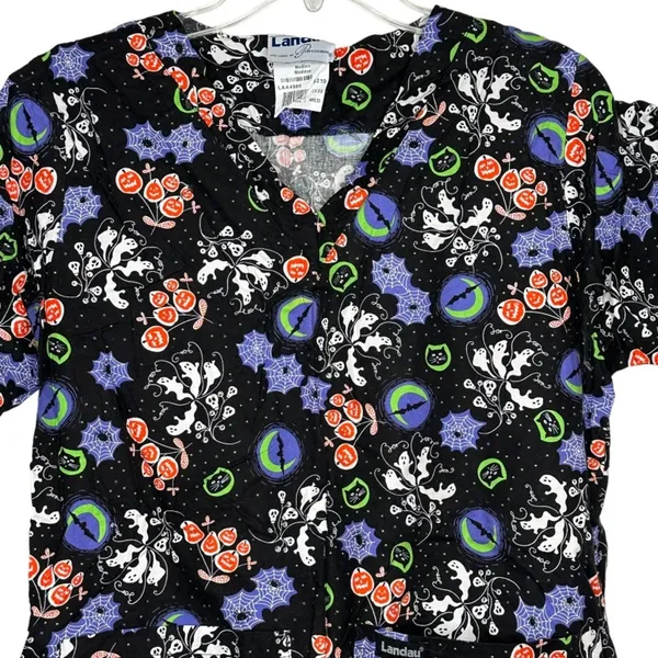 Landau Halloween Scrub‎ Shirt - Image 2