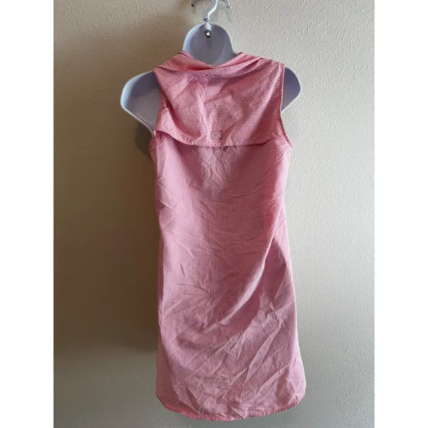 Vineyard Vines Performance‎ Dress 0 Pink Seersucker Sleeveless Vented Shift - Image 5