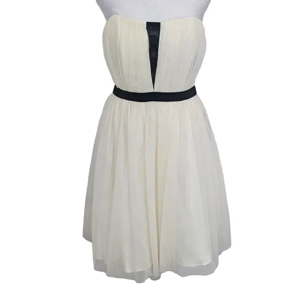a. drea Cream Strapless Tulle Mini Cocktail Dress NWT Size Small - Image 2