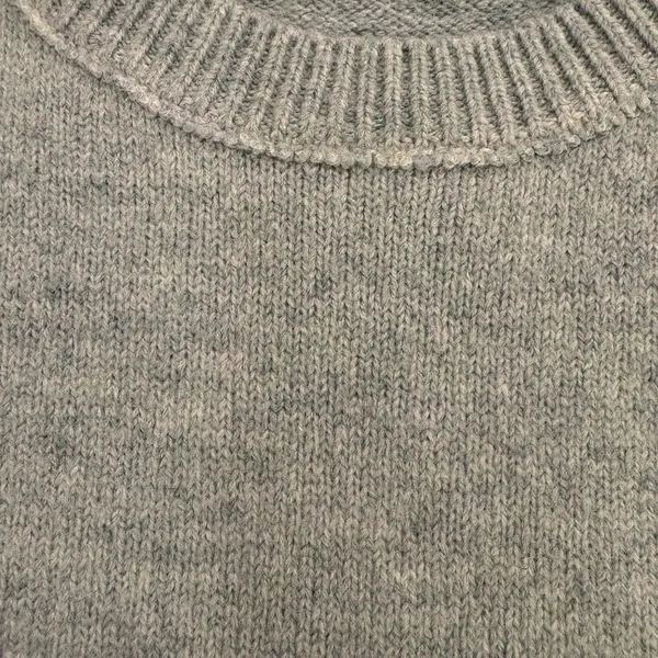 Tête & Tête Gray/Blue Short Sleeve Knit Sweater Top Boxy Crew Neck Soft Luxe - Image 9