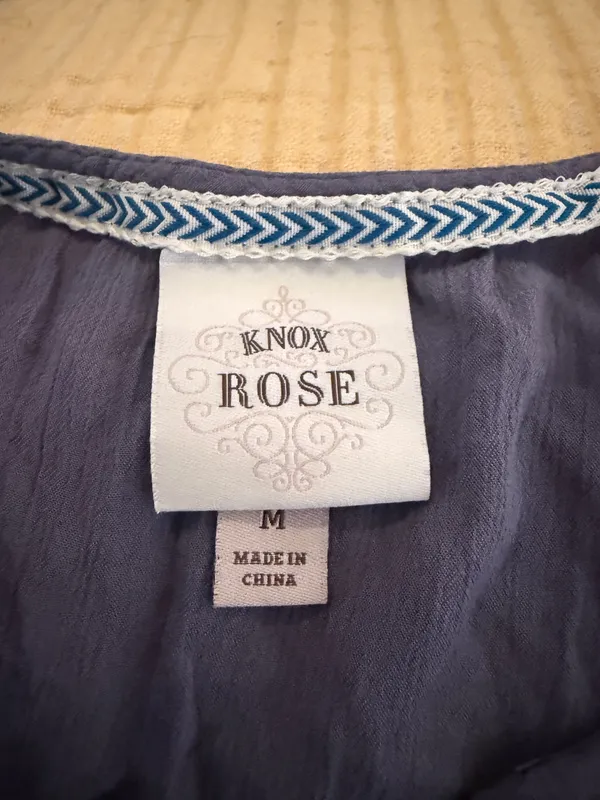 Knox Rose Dusty Blue Sleeveless Tiered Tank Top - Image 4
