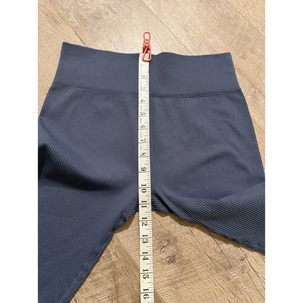 Unbranded Ribbed High Waisted Seamless‎ Leggings Slate Blue Size Large - Image 7