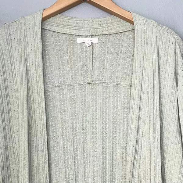 Maurices Cardigan Size XL Pastel Green Sweater Lagenlook Artsy Longline Pockets - Image 2