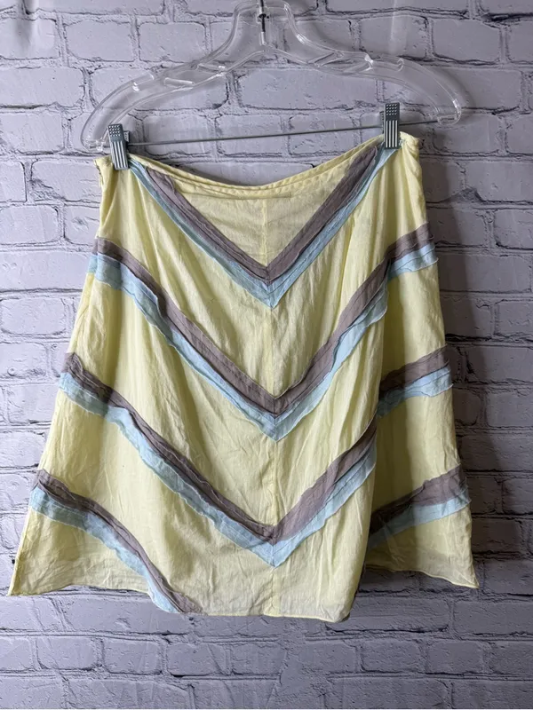 Free people Yellow Chevron Trim A-Line Skirt - Image 2