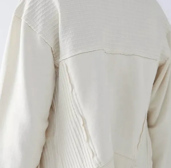 Free people cream hazel cardi sweater zip up jacket size medium - Image 5