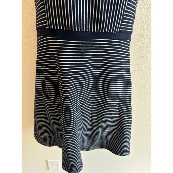 Tommy Hilfiger Blue & White Striped A Line Midi Cotton Dress Size 0‎ - Image 4